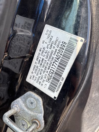 2000 Honda Accord Location - Imports - Row 23 - Stock # H53819