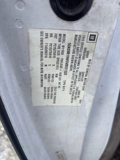 1997 GMC Safari Passenger Location - GM - Row 40 - Stock # H53917