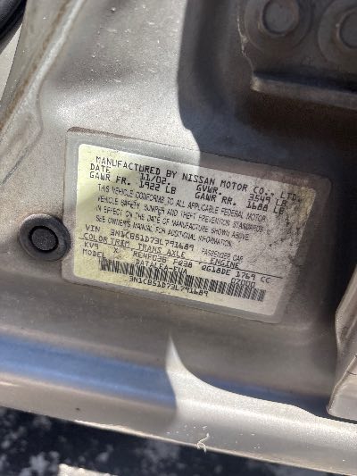2003 Nissan Sentra Location - Imports - Row 26 - Stock # H53876
