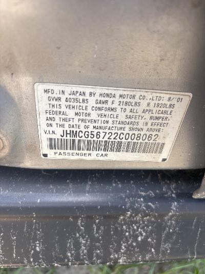 2002 Honda Accord Location - Imports - Row 4 - Stock # H53866