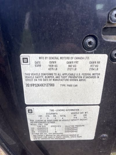 1999 Chevrolet Camaro Location - GM - Row 28 - Stock # H53301