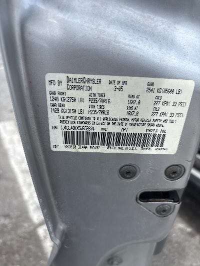 2005 Jeep Liberty Location - Chrysler - Row 38 - Stock # H53954