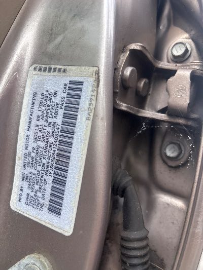 2001 Chevrolet Prizm Location - GM - Row 41 - Stock # H53981