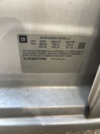 2015 Chevrolet Sonic Location - GM - Row 25 - Stock # H53991