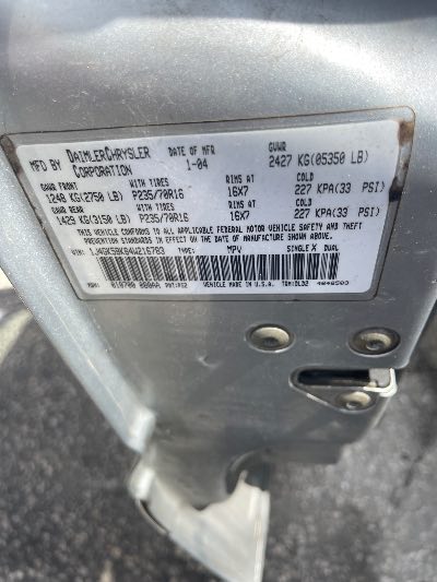 2004 Jeep Liberty Location - Chrysler - Row 38 - Stock # H53988