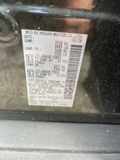 2016 Nissan Rogue Location - Imports - Row 45 - Stock # H54053