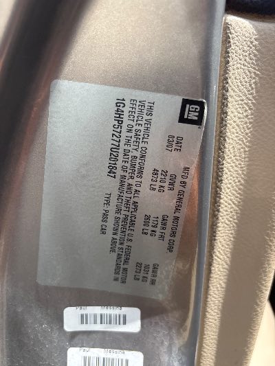 2007 Buick Lucerne Location - GM - Row 25 - Stock # H54063