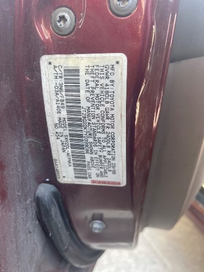2000 Toyota Camry Location - Imports - Row 4 - Stock # H54102