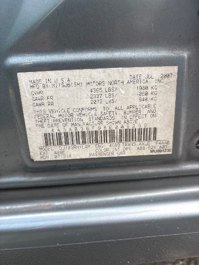 2008 Mitsubishi Galant Location - Imports - Row 6 - Stock # H54164