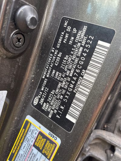 2012 Kia Optima Location - Imports - Row 18 - Stock # H54191