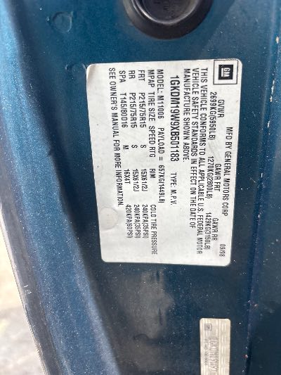 1999 GMC Safari Location - GM - Row 29 - Stock # H54202