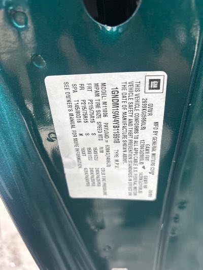 2000 Chevrolet Astro Location - GM - Row 31 - Stock # H54201