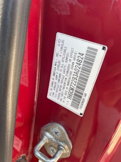 2003 Honda Accord Location - Imports - Row 7 - Stock # H54210