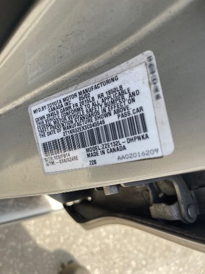 2003 Toyota Matrix Location - Imports - Row 8 - Stock # H54095