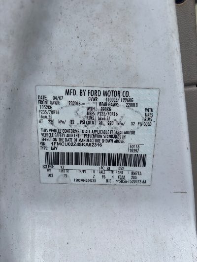 2008 Ford Escape Location - Ford - Row 37 - Stock # H54299