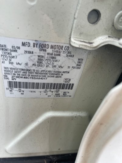 2008 Ford Edge Location - Ford - Row 25 - Stock # H54122
