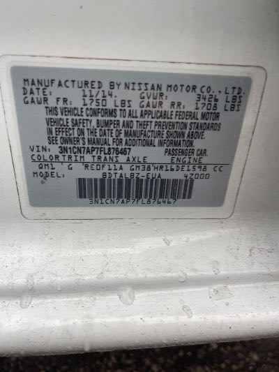 2015 Nissan Versa Location - Imports - Row 13 - Stock # H54319