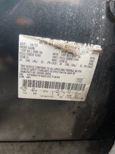 2013 Ford Explorer Location - Ford - Row 25 - Stock # H54333