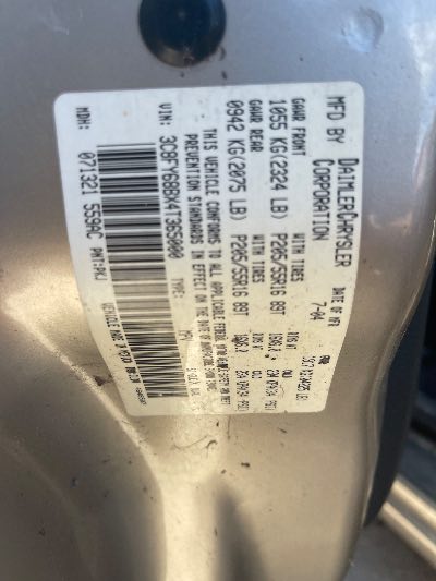 2004 Chrysler PT Cruiser Location - Chrysler - Row 42 - Stock # H54420
