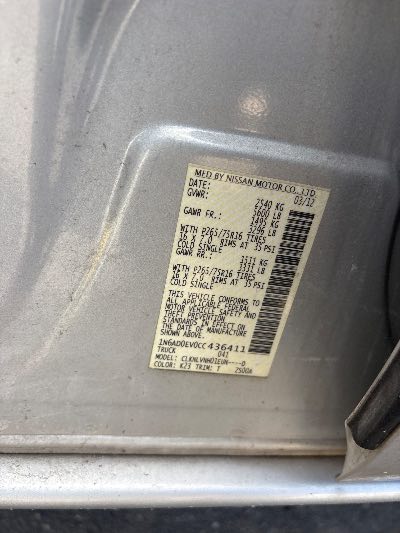 2012 Nissan Frontier Location - Large Trucks & Vans - Row 15 - Stock # H54445