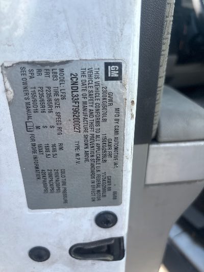 2009 Chevrolet Equinox Location - GM - Row 34 - Stock # H54449