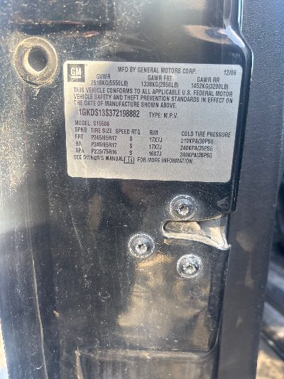 2007 GMC Envoy Location - GM - Row 34 - Stock # H54462