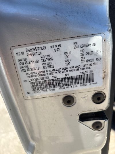 2002 Jeep Liberty Location - Chrysler - Row 43 - Stock # H54576
